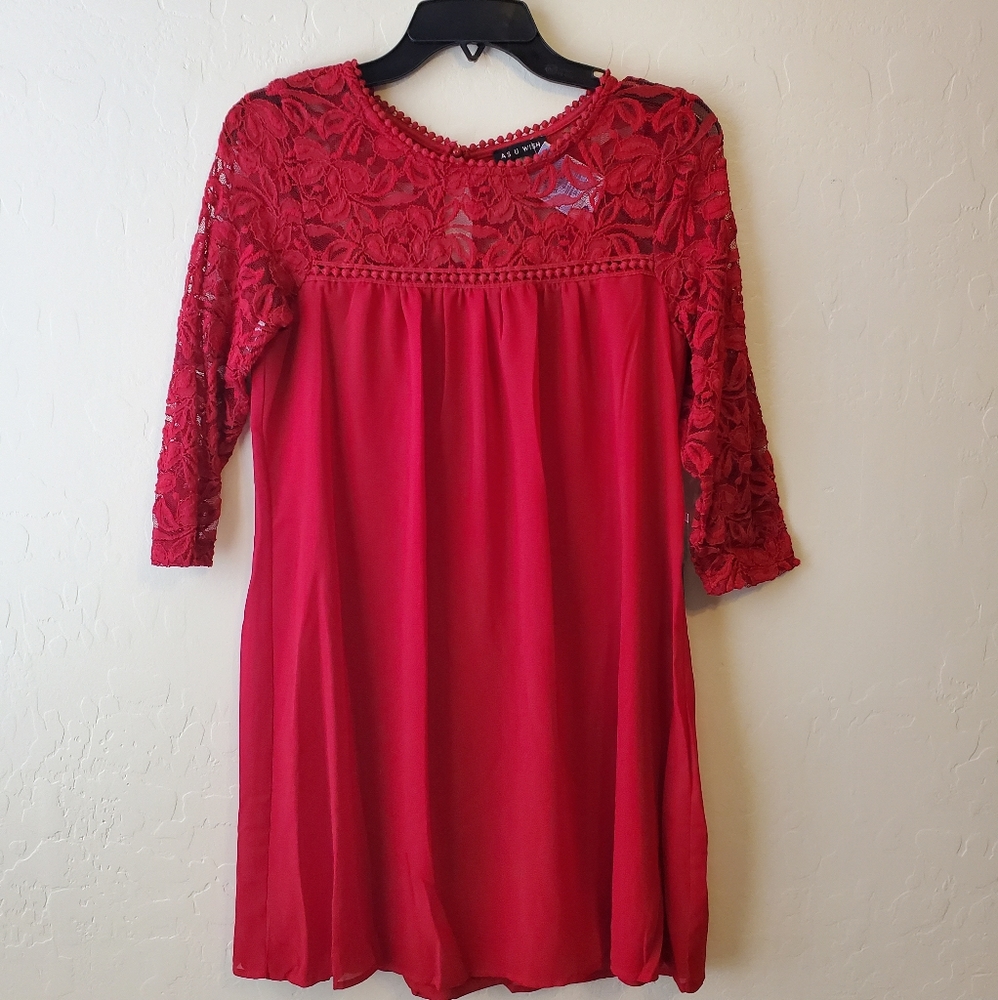 Red Shift Dress